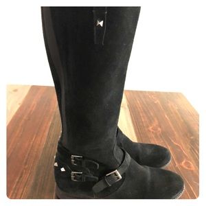 Marc Fisher Black Suede Moto Boots